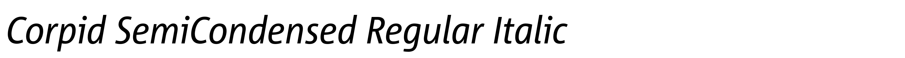 Corpid SemiCondensed Regular Italic